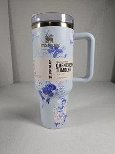Stanley x Love Shack Fancy Everblooming Rosettes Quencher Blue Tumbler Pre-Owned - Picture 1 of 13