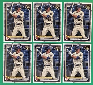 (x6) Cooper Pratt 2024 Bowman 6-Card 1st Bowman Lot #BP-137 Milwaukee Brewers - Picture 1 of 2