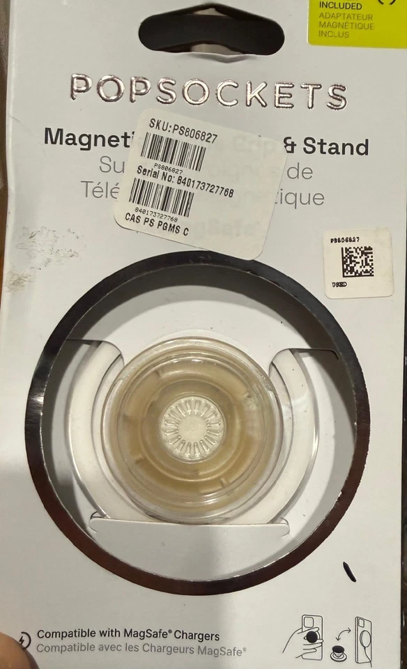 Popsockets Magnetic Phone Grip & Stand For MagSafe Circle - "CLEAR YELLOWING" - Image 1 of 1