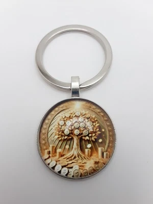 Dinero Dorado Fortuna Árbol Llavero Cartera Bolso de Mano Coche Dije Llavero Mochila Bolso Foto 1 de 3