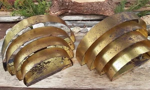 Vintage MCM Brass Tone Metal 4-Tier Wall Light Fixtures (2) - Picture 1 of 11