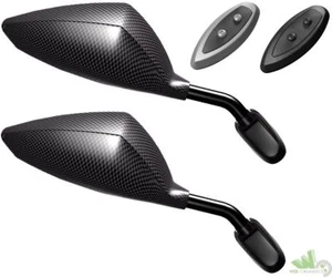 2 SPECCHIETTI PICCOLI YAMAHA TMAX T-MAX 2001 2007 CUPOLINO CARENA CARBON SPECCHI - Foto 1 di 2