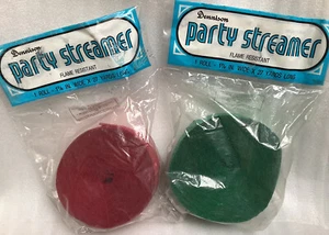 Dennison Crepe Paper Party Streamers Red Green 27 Yds Each - Picture 1 of 3