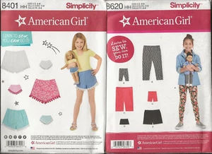 Paket neu 2 American Girl & Puppenkleidung Größe 3 - 6 Leggings Shorts Schnittmuster - Bild 1 von 3