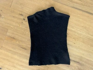 * * MASSIMO DUTTI * * Asymmetrisches Stricktop Wolle Gefilzt Schwarz Gr.XS - Bild 1 von 4