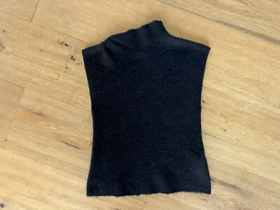 * * MASSIMO DUTTI * * Asymmetrisches Stricktop Wolle Gefilzt Schwarz Gr.XS - Bild 1 von 4