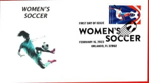 Women's Soccer, Airborne Woman Fielding Soccer Ball - Picture 1 of 1