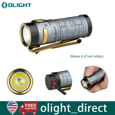 Olight Baton 4 EDC LED Flashlight with Pocket Clip Lightweight 1300 Lumen IPX8 - Image 1 of 4