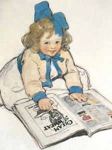 CREAM OF WHEAT Nabisco Art Gallery Print "I KNOW THAT MAN" Jessie Willcox Smith - Picture 1 of 4