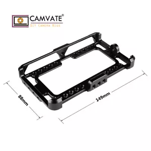 Soporte de jaula de monitor de aluminio CAMVATE 5"" 1/4""-20 montaje Fr FeelWorld F5 en cámara - Imagen 1 de 7