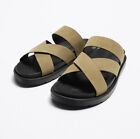 Zara Man Brown Leather sandals in a split suede finish Size 8(42) & 9(42)
