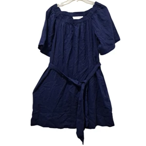Banana Republic Linen Blend Mini Dress Indigo Blue Small NWT - Picture 1 of 16