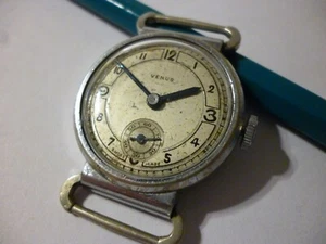 Venus men´s wristwatch 15 Jewels Swiss made Mobile Lugs Military Style As is - Picture 1 of 12