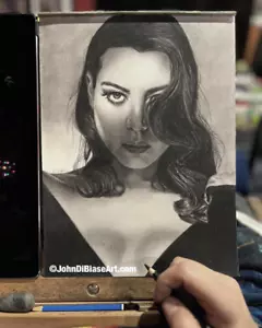 Aubrey Plaza Original Pencil Drawing 9”x 12” Parks Rec April Ludgate Dwyer - Picture 1 of 2