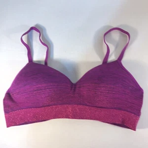 No Boundaries Metallic Pink/Purple Wireless Push Up Padded Bra Womens SiE M EUC  - Picture 1 of 3