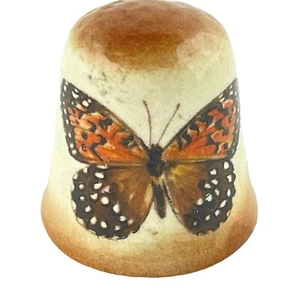 Thimble Sewing Monarch Butterfly Ceramic Stoneware - Picture 1 of 3