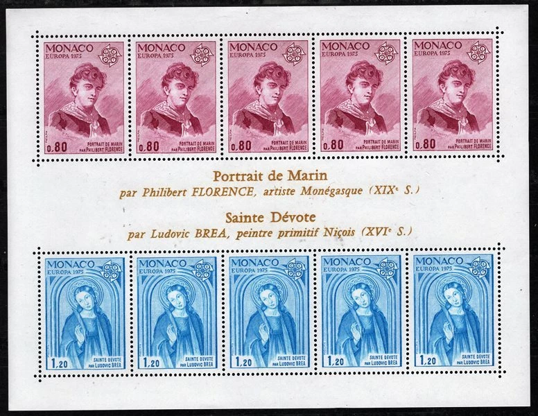 Monaco 1975 Europa Cept art architecture miniature sheet MNH** - Image 1 of 1