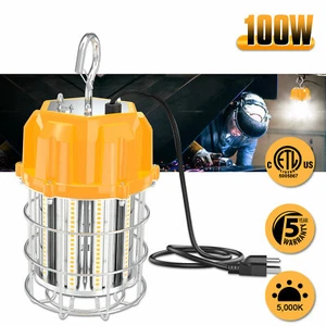100W LED Temporary Work Light Hanging Construction Jobsite Light 5000K Daylight - Picture 1 of 12