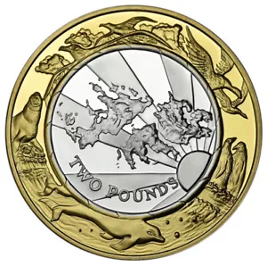 FALKLAND ISLANDS £2 1999-2000 Silver Proof 'Millennium - Sunrise & Map' w/CoA - Foto 1 di 2