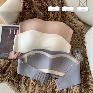 Neue Damen Trägerloser Gepolsterter Nahtloser Dehnbarer Bandeau-Bh Bustier- /s - Bild 1 von 29