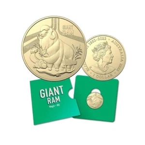 2023 Aussie Big Things ~ The Giant Ram~ $1 coin in card ~ Australia Post - Foto 1 di 5
