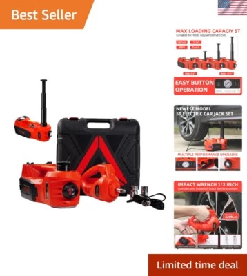 5 Ton Electric Car Lifting Kit with Tire Inflator & Toolbox - SUV & Sedan Ready - Image 1 of 4