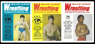 Major League Wrestling 1980 WWF Baltimore Programs June, July, August Sammartino Foto 1 de 4