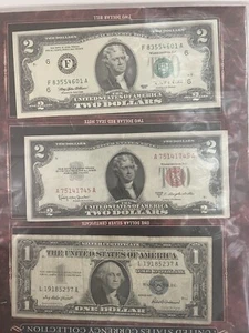 U.S. Historische Währungssammlung $ -1957, $ 2-1953, $ 2-1995. Kunststoff nicht geöffnet - Bild 1 von 17