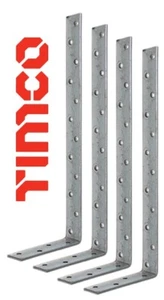 TIMCO 4mm HEAVY DUTY CARBON STEEL WALL PLATE BENT RESTRAINT STRAPS GALVANISED - Picture 1 of 9