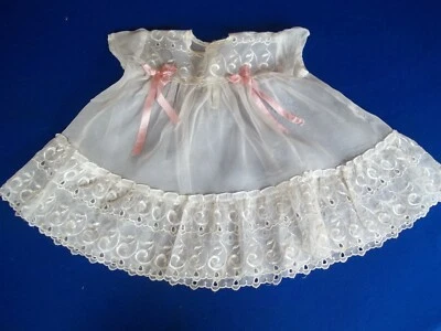 Vestido vintage de nailon transparente para niñas pequeñas talla 1-2 rosa lazos y botones en la espalda años 60 Foto 1 de 4