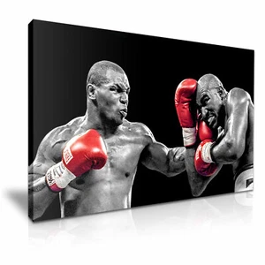 Mike Tyson vs Evander Holyfield Boxen Leinwand moderne Heimkunst ~ 5 Größen   - Bild 1 von 12
