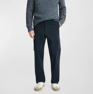 Vince Herringbone Cotton Cargo Pant Men's 33 Coastal Zip Fly With Button Closure - Picture 1 of 17