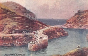 POSTCARD - CORNWALL - BOSCASTLE HARBOUR - DAVIDSON BROS - MALBOROUGH SERIES - Picture 1 of 2