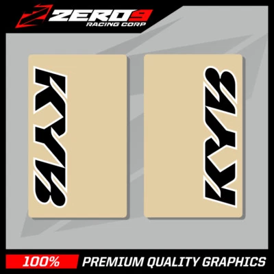 KYB UPPER FORK DECALS MOTOCROSS GRAPHICS MX GRAPHIICS ENDURO CLEAR BLACK - Image 1 of 4