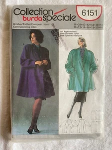 Flare Swing Coat Pencil Skirt Side Slit Burda 6151 Pattern Sz 10-22 UNCUT - Picture 1 of 2