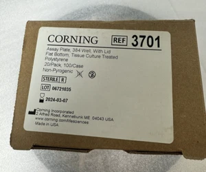 Corning 3701 Microplate with Lid 384 Well Flat Bottom, 20/Pack, 100/case - Picture 1 of 4