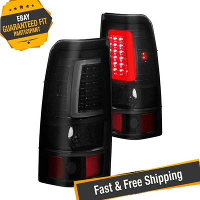 Luces traseras de fibra óptica Anzo negras/tablón de humo para 01-06 Chevy Silverado 3500 Foto 1 de 4