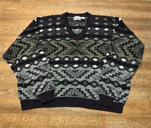 Maglione Piccadilly Vintage Uomo 3XL Alto Maglia Astratta Nonno - Foto 1 di 15