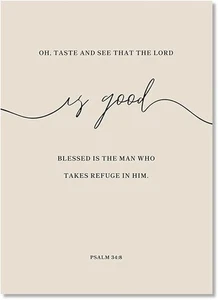 3x BIBLE VERSE 8" BY 10" PRINTS Psalm 34:8, Isaiah 41:10, & Lamentations 3:22-23 - Picture 1 of 6