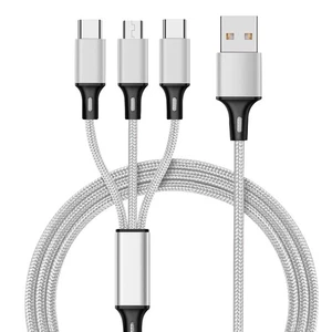 3-in-1 Charging Cable 1.2M – Multi USB Data Cord for Android, Type-C, and Apple- - Picture 1 of 20