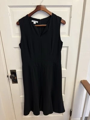 Vestido Pendleton para mujer negro sin mangas con volantes dobladillo midi con muescas cuello en V talla 8 Foto 1 de 4