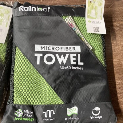 Toalla de Microfibra Rainleaf Secado Rápido Verde 30" x 60" Ligera Absorbente Viaje Foto 1 de 2