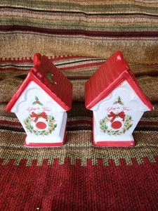 Salz- und Pfefferstreuer Vogelhäuser sagen Ehre sei Gott religiös rot und weiß - Bild 1 von 8