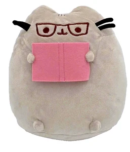 Gund Pusheen Exclusive With Glasses Reading A Pink Book Plush 9.5" RARE  BAM - Picture 1 of 8