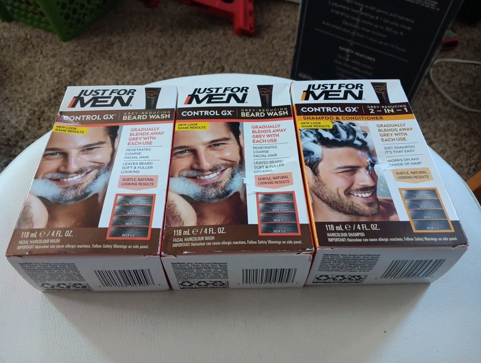 Just For Men Control GX Grey Reducing Beard Shampoo/Conditioner 4 fl. oz. 3 Pack - Image 1 of 1