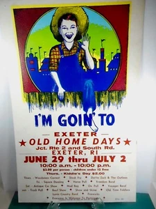 Vintage 1960's Old Home Days Fair Carnival Triangle Poster Co. 22x16 Cardboard - Picture 1 of 2