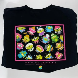 Men's Pixar Studio's Headquarters Tee Shirt Size Large Black Graphic Aliens - Picture 1 of 5