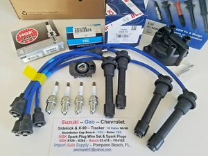 16 V 96-98 Suzuki X-90 Sidekick - Geo Tracker - NGK Wires, Plugs, Cap & Rotor - Foto 1 di 3