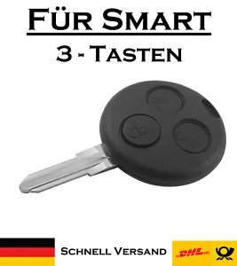 1x Autoschlüssel Gehäuse für Smart - Ersatz 3 Tasten PKW Fernbedienung KS19B - Picture 1 of 6