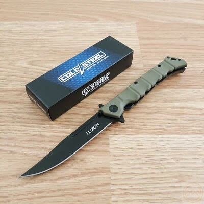 Cold Steel Medium Luzon Folding Knife 4" Stainless Blade OD Green GFN Handle - Image 1 of 4